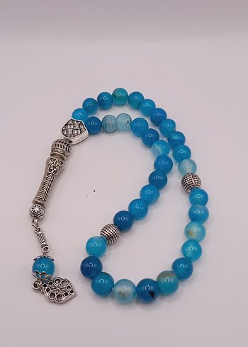 Mavi Akik Doğal Taş Tesbih - Görsel 3