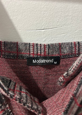 Kadın kırmızı Kareli Askılı Mini Elbise - Görsel 3