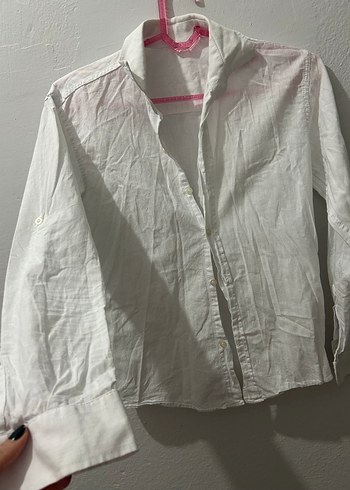 Kadın Beyaz  Uzun Kollu Gömlek - Görsel 3