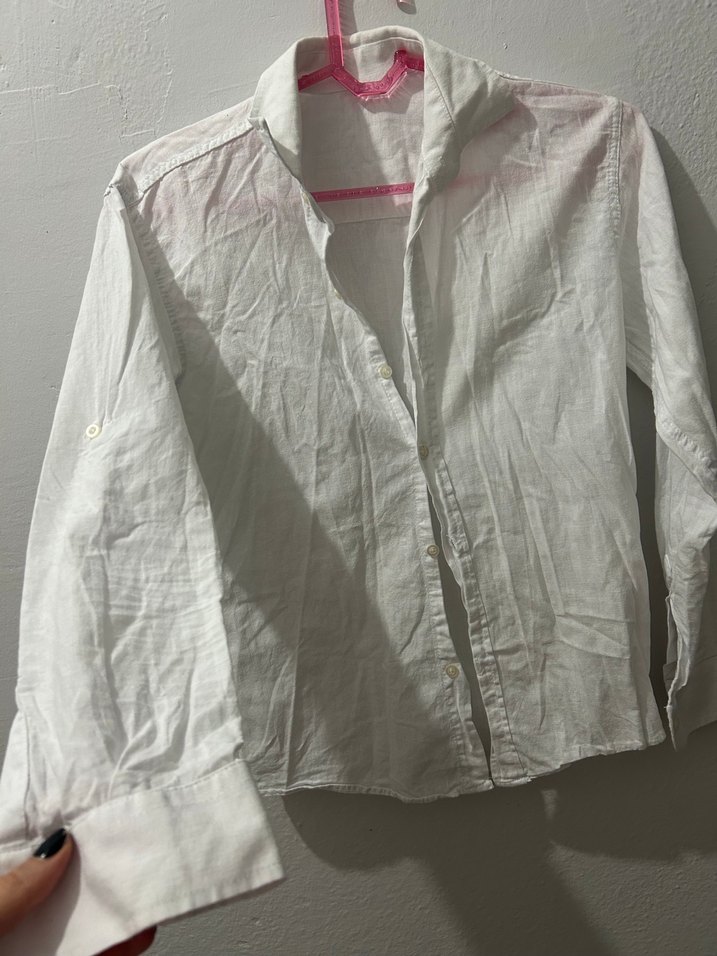 Kadın Beyaz  Uzun Kollu Gömlek - Görsel 3