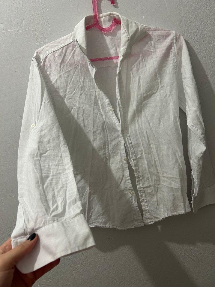 Kadın Beyaz  Uzun Kollu Gömlek - Görsel 2