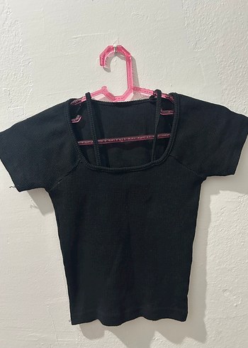 Siyah Strappy Kol Kadın Bluz - Görsel 2