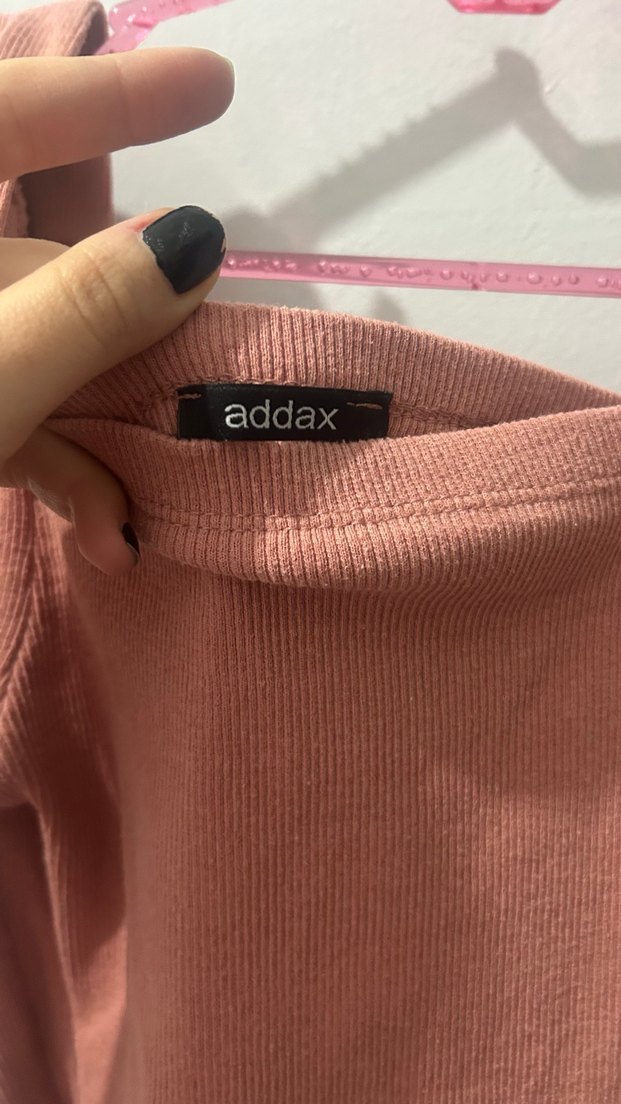Pembe Triko Kadın Bluz, Uzun Kollu, Fitted - Görsel 2
