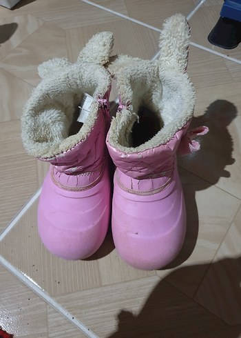 Kız Çocuk Pembe Peluş Astarlı Lastik Bot