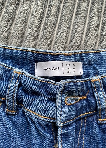 Diğer Kadın Mavi Bol Kesim Midi Denim Pantolon