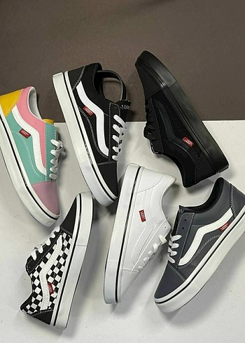 37 Beden siyah Renk Beyaz Siyah Kareli Kadın Sneakers