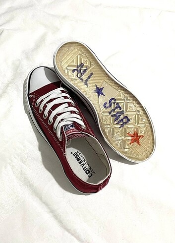 38 Beden bordo Renk Converse All Star Kısa