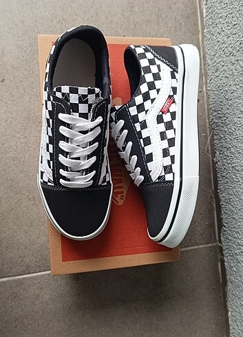 38 Beden siyah Renk Vans Damalı Spor Ayakkabı