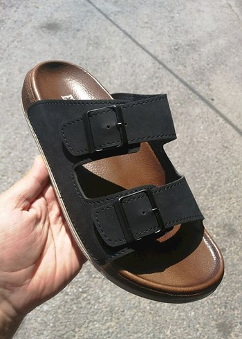 Kahverengi Erkek Terlik Çift Tokalı - Görsel 3