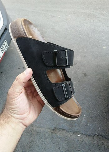 Kahverengi Erkek Terlik Çift Tokalı - Görsel 4