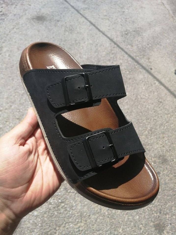 Kahverengi Erkek Terlik Çift Tokalı - Görsel 3