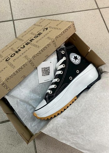 39 Beden Converse Siyah Platform Topuklu Kadın Spor Ayakkabı