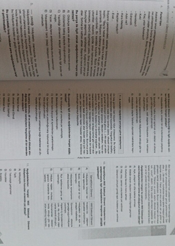 10.sınıf Türk dili ve edebiyatı soru bankası Palme yayınları - Görsel 3