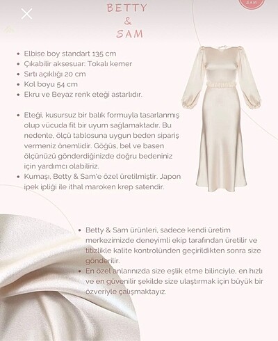 l Beden ten rengi Renk BETTY & SAM SÖZ ELBİSESİ