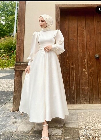 m Beden beyaz Renk Tesettür Beyaz Nikah elbisesi Angel model