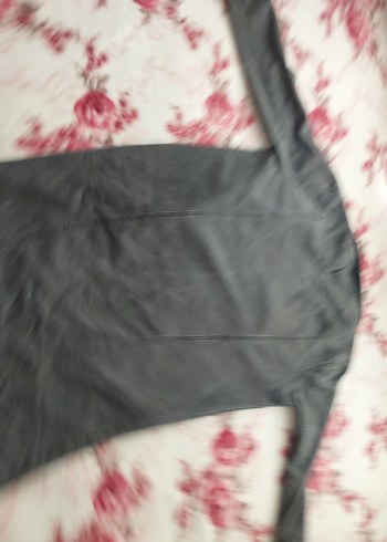 Gri Uzun Kesim Kadın Kot Ceket - Görsel 3