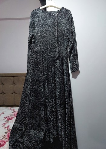 Bohem Gri Uzun Kollu Uzun Elbise - Görsel 3