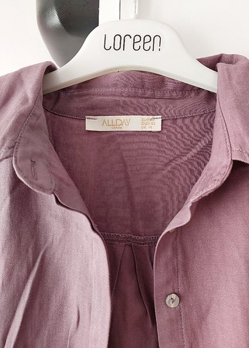 Gül kurusu Uzun Kollu Salaş Kadın Sabahlık - Görsel 2