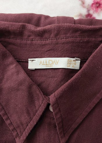 Uzun Bordo Keten Kadın Tunik - Görsel 4