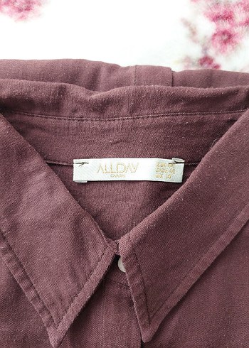 Uzun Bordo Keten Kadın Tunik - Görsel 3