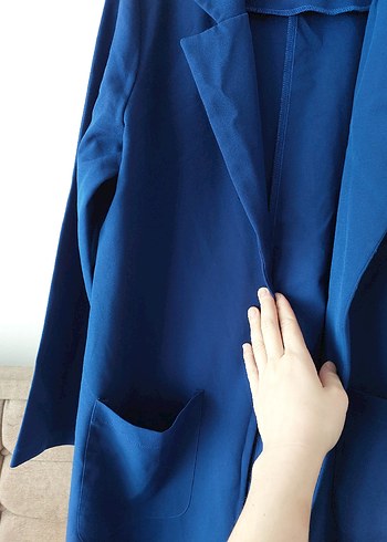 Lacivert Kadın Süet Ceket - Görsel 3