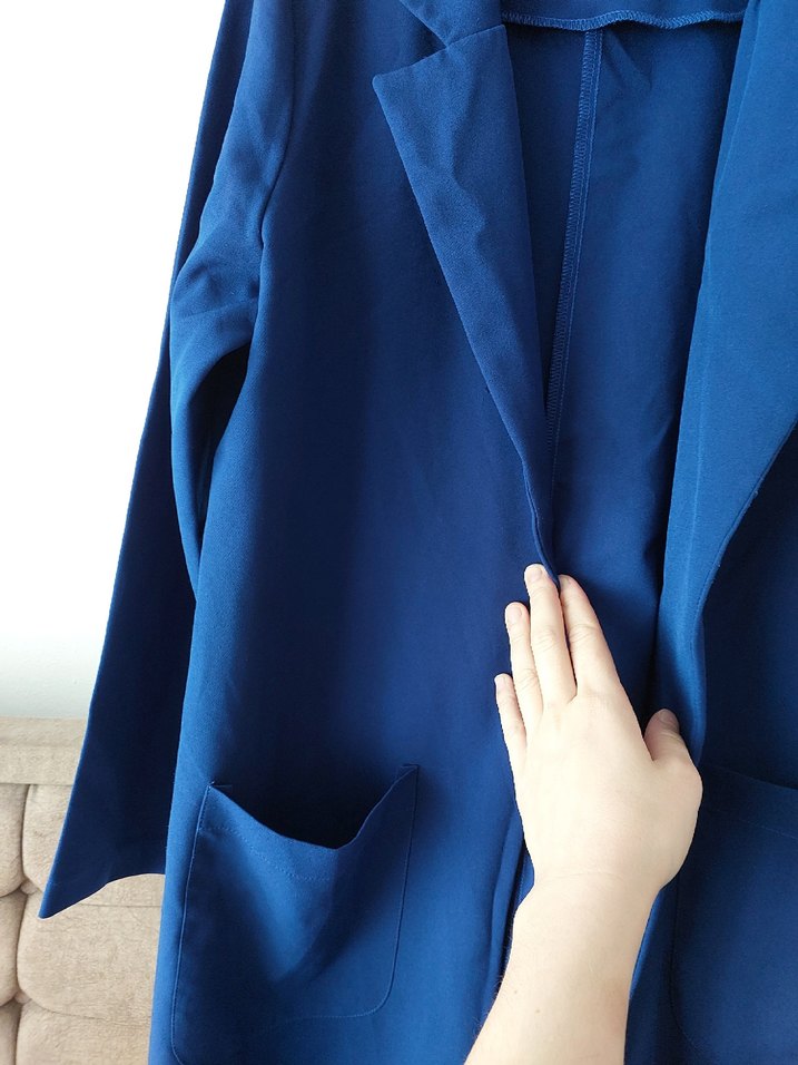 Lacivert Kadın Süet Ceket - Görsel 3