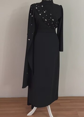 Taşlı tesettür abiye - Görsel 6
