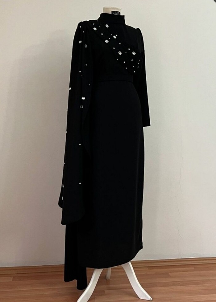 Taşlı tesettür abiye - Görsel 2