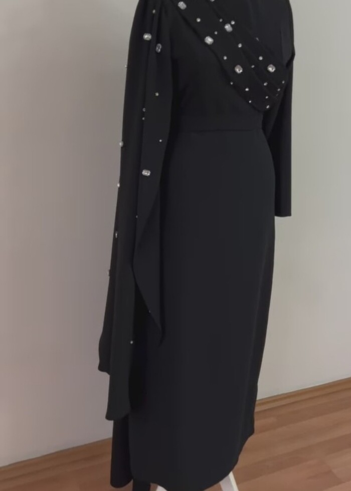 Taşlı tesettür abiye - Görsel 3