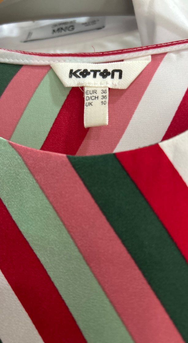 Çizgili Salaş Uzun Kollu Bluz - Görsel 2