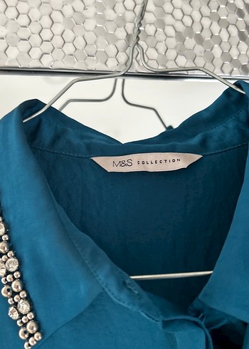 Parlak Turkuaz Kadın Uzun Kollu Gömlek - Görsel 2