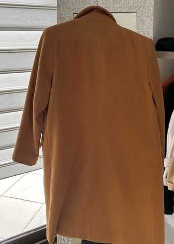 Bej Kadın Midi Süet Ofis Kabanı - Görsel 3