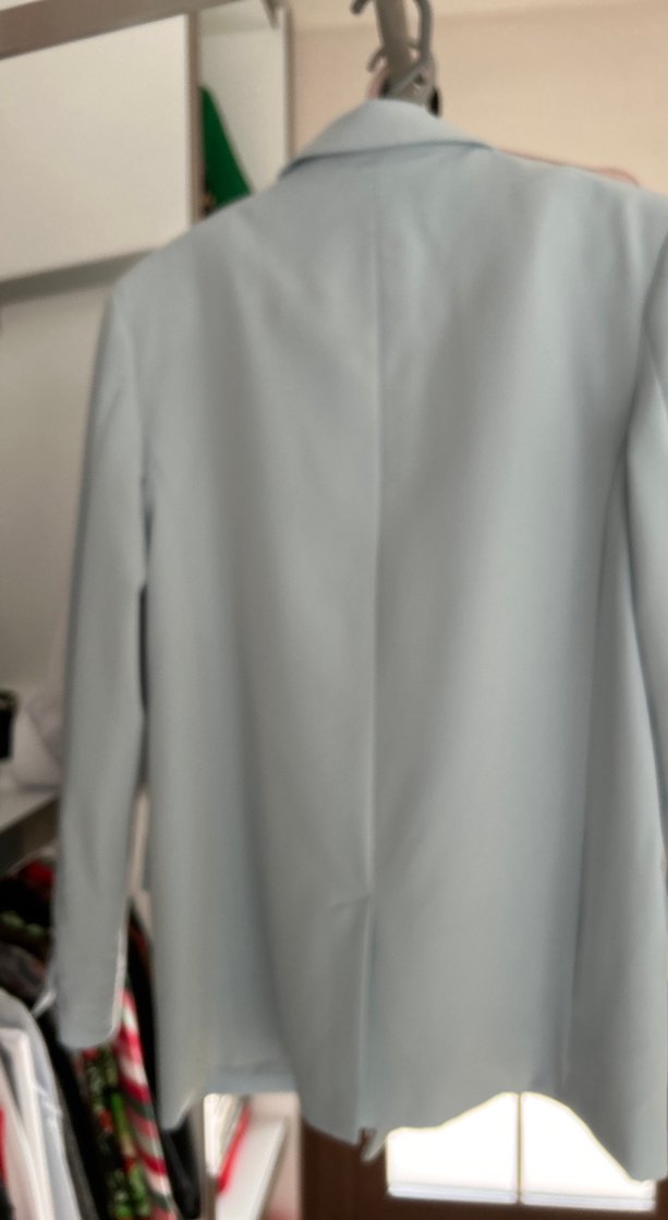 Bershka Mavi Düğmeli Midi Blazer - Görsel 3