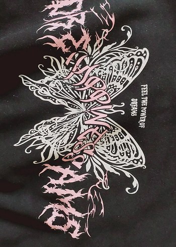 Koton Kids Siyah Baskılı Kız Çocuğu Crop Sweatshirt