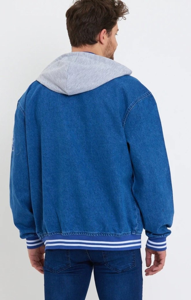 Mavi Denim Düğmeli Erkek Ceket - Görsel 2