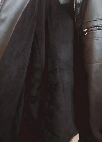 Erkek Siyah Deri Biker Ceket - Görsel 5