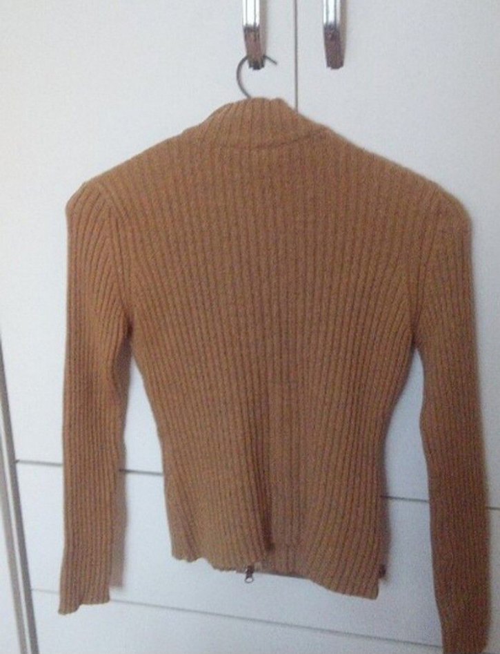 Kahverengi Kadın Örgü Boğazlı Hırka - Görsel 4