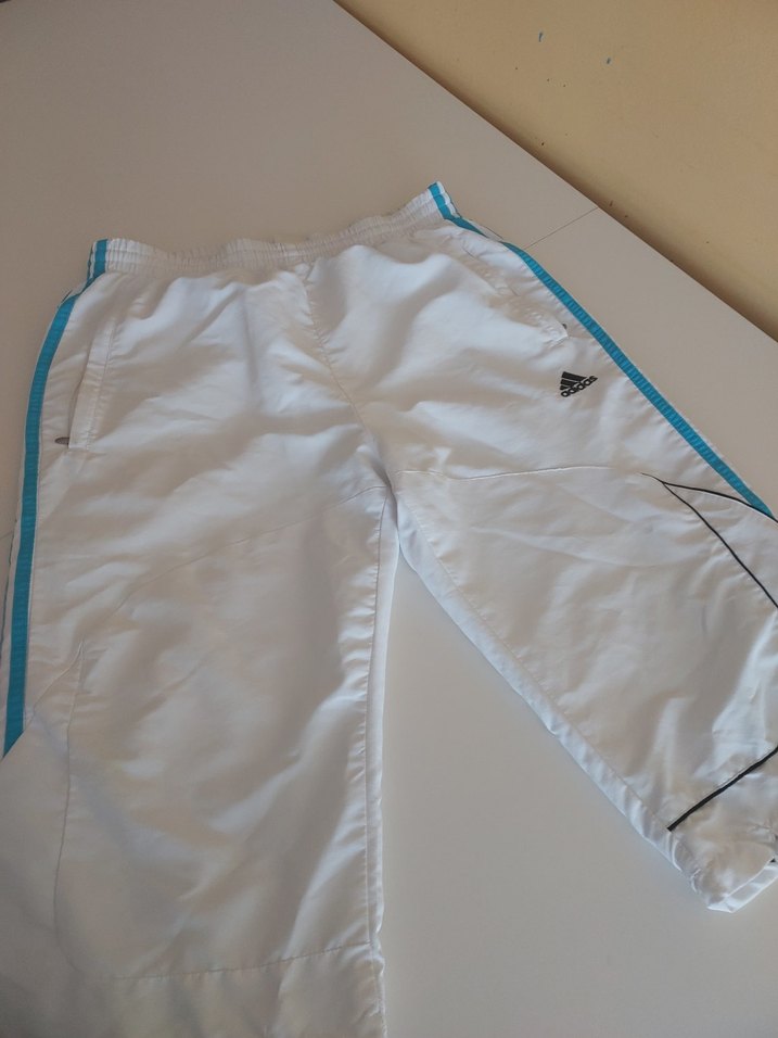 Beyaz Mavi Kısa Kollu Erkek Spor Tişörtü Ve Şort Adidas - Görsel 2