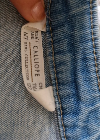 Callope 6-8 yaş a uygun Düğmeli Mavi Kadın Denim Ceket - Görsel 5