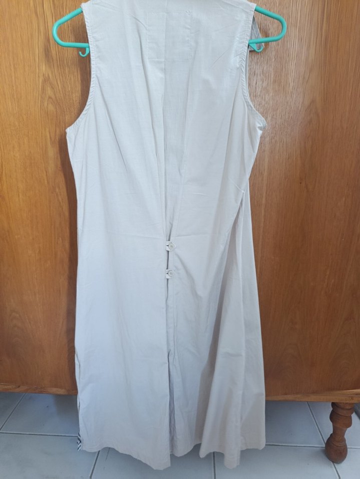 Burberry Bej Kolsuz Pamuklu Gömlek elbise - Görsel 3