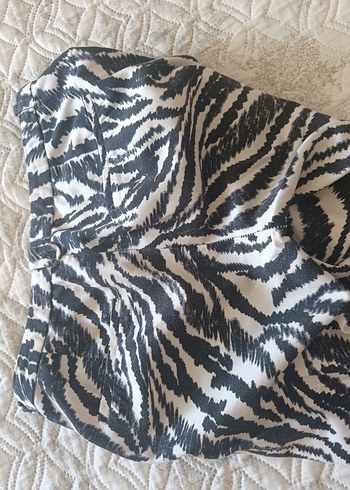 Zara 38 beden Gri Zebra Desenli Kadın Kumaş Pantolon - Görsel 3