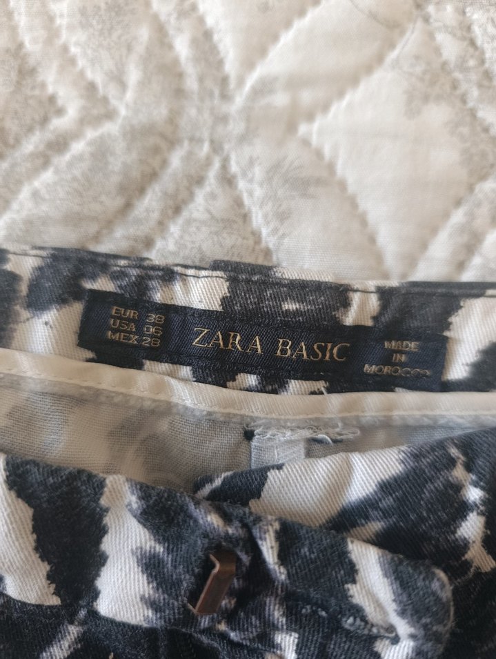 Zara 38 beden Gri Zebra Desenli Kadın Kumaş Pantolon - Görsel 2