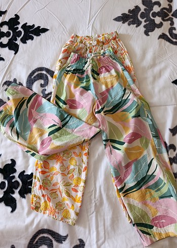 çocuk Bohem Pilili Midi Pantolon - Görsel 6