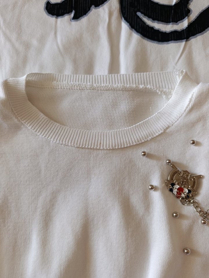 Kadın Beyaz Pamuklu Pilili Triko - Görsel 4