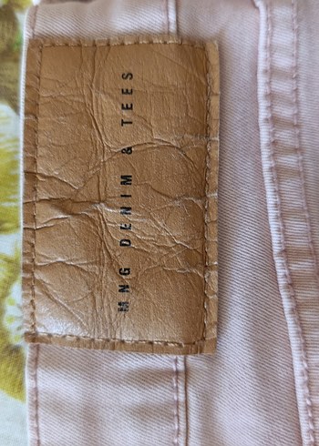 34 Beden ten rengi Renk Mango Bej Kadın Denim Kumaş Pantolon
