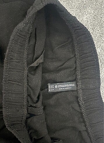 s Beden siyah Renk Stradivarius siyah keten pantolon