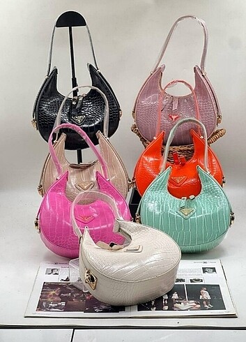 PRADA A++ KALİTE HİLAL ÇANTA (PEMBE)