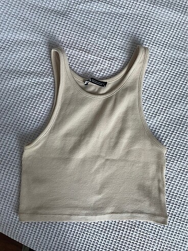Zara Zara krem rengi crop üst