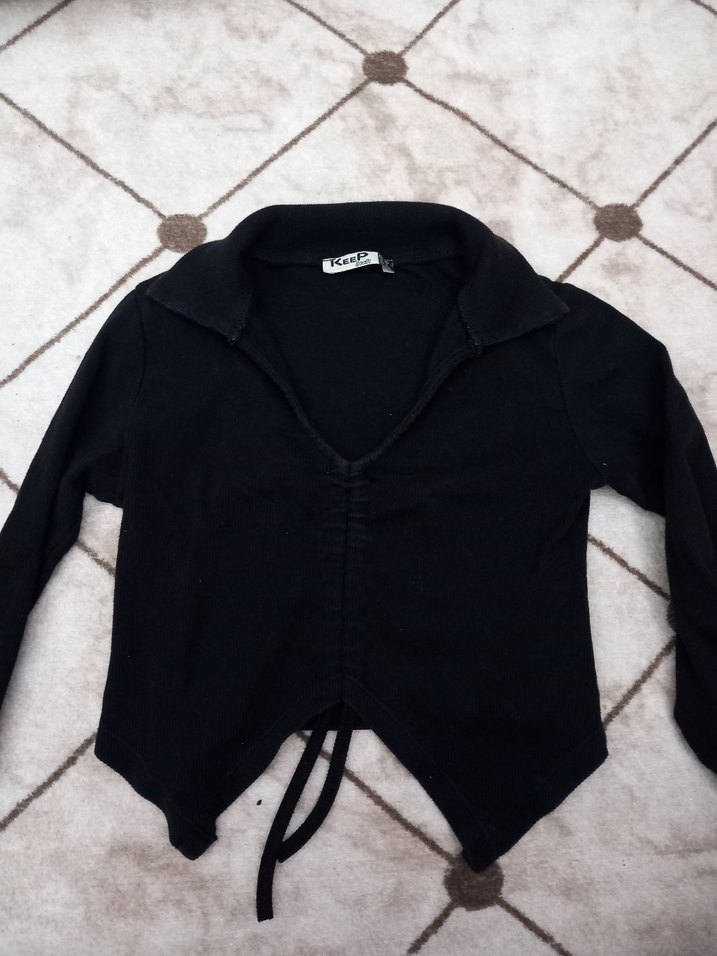 Siyah V Yaka crop - Görsel 2