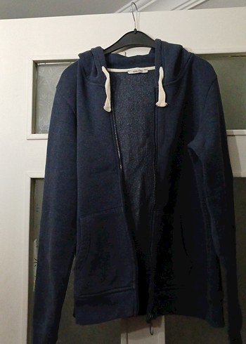 Collezione Lacivert Kapusonlu Fermuarli Sweatshirt